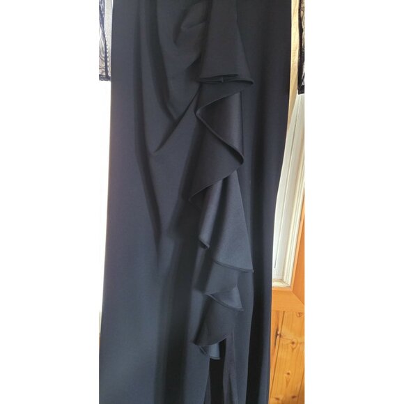 Betsy & Adam Illusion Mesh Long Sleeve Scuba Crepe Mermaid Gown “Natalie” Sz 12 - Picture 5 of 13